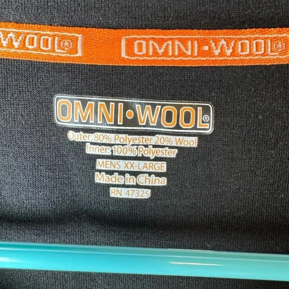 Omni Wool Men’s Black Long Sleeve Shirt XXLARGE‎ - Picture 3 of 4